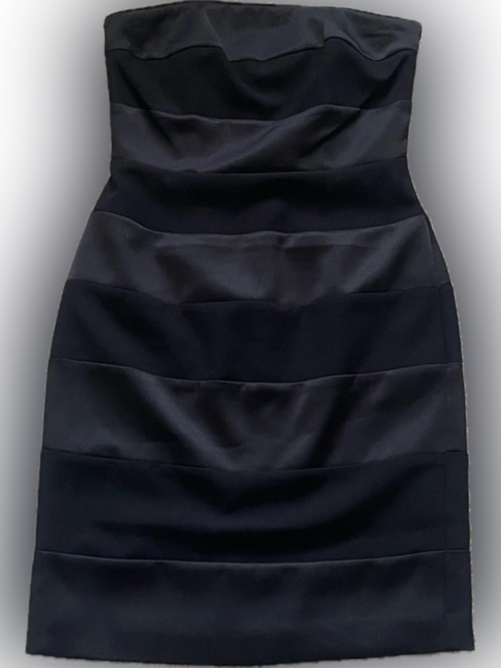White House Black Market Strapless Black Panel Sheath Dress
